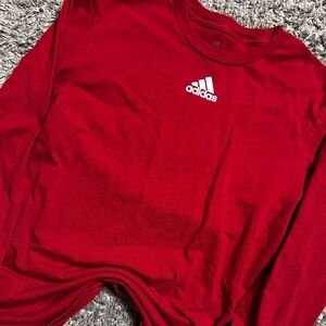 adidas Red Long Sleeve Tee